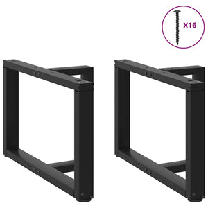 vidaXL Coffee Table Legs T-Shaped 2 pcs Black 60x25x(42-43) cm Steel