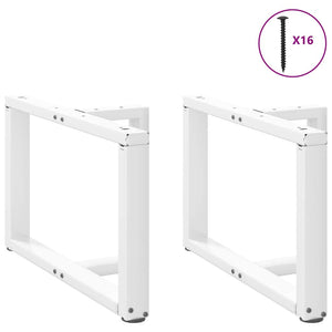 vidaXL Coffee Table Legs T-Shaped 2 pcs White 60x25x(42-43) cm Steel