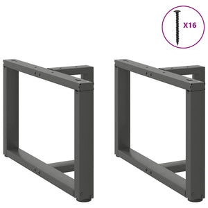 vidaXL Coffee Table Legs T-Shaped 2 pcs Anthracite 70x25x(42-43) cm Steel