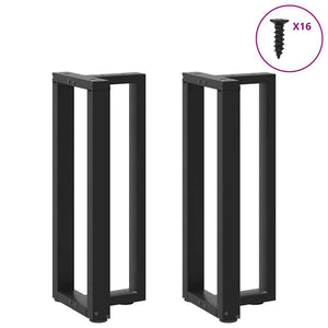 vidaXL Console Table Legs T-Shaped 2 pcs Black 20x28x(72-73) cm Steel