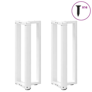 vidaXL Console Table Legs T-Shaped 2 pcs White 20x28x(72-73) cm Steel