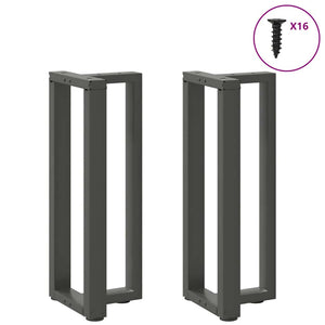 vidaXL Console Table Legs T-Shaped 2 pcs Anthracite 20x28x(72-73) cm Steel