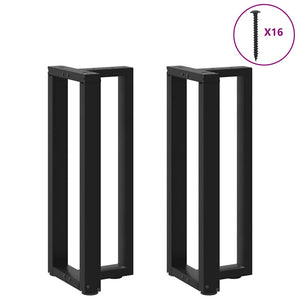 vidaXL Console Table Legs T-Shaped 2 pcs Black 38x25x(72-73) cm Steel