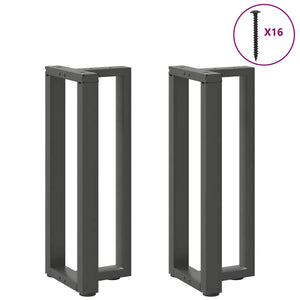 vidaXL Console Table Legs T-Shaped 2 pcs Anthracite 38x25x(72-73) cm Steel