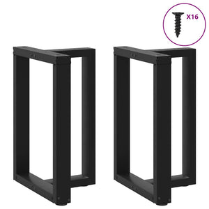 vidaXL Dining Table Legs T-Shaped 2 pcs Black 50x35x(72-73) cm Steel