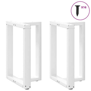 vidaXL Dining Table Legs T-Shaped 2 pcs White 50x35x(72-73) cm Steel