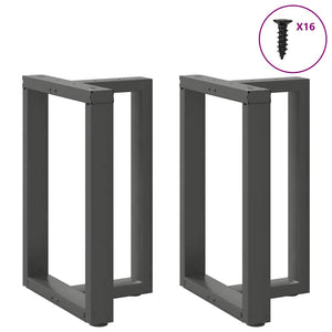 vidaXL Dining Table Legs T-Shaped 2 pcs Anthracite 50x35x(72-73) cm Steel