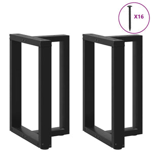 vidaXL Dining Table Legs T-Shaped 2 pcs Black 60x35x(72-73) cm Steel