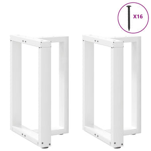 vidaXL Dining Table Legs T-Shaped 2 pcs White 60x35x(72-73) cm Steel