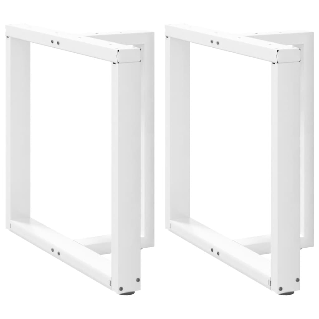 vidaXL Dining Table Legs T-Shaped 2 pcs White 70x35x(72-73) cm Steel