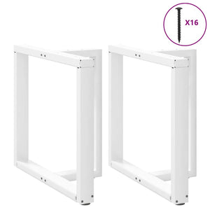 vidaXL Dining Table Legs T-Shaped 2 pcs White 70x35x(72-73) cm Steel