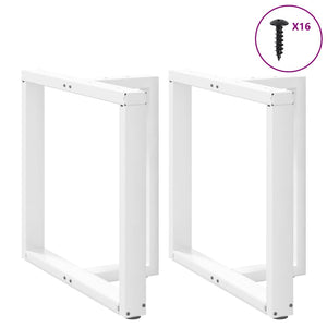 vidaXL Dining Table Legs T-Shaped 2 pcs White 80x35x(72-73) cm Steel