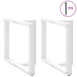 vidaXL Dining Table Legs T-Shaped 2 pcs White 90x35x(72-73) cm Steel