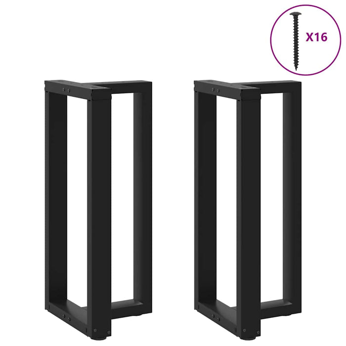 vidaXL Bar Table Legs T-Shaped 2 pcs Black 40x35x(91-92) cm Steel