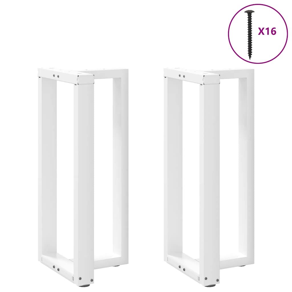 vidaXL Bar Table Legs T-Shaped 2 pcs White 40x35x(91-92) cm Steel