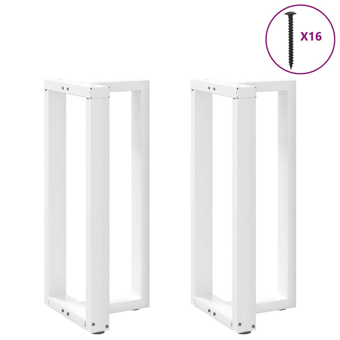 vidaXL Bar Table Legs T-Shaped 2 pcs White 40x35x(91-92) cm Steel