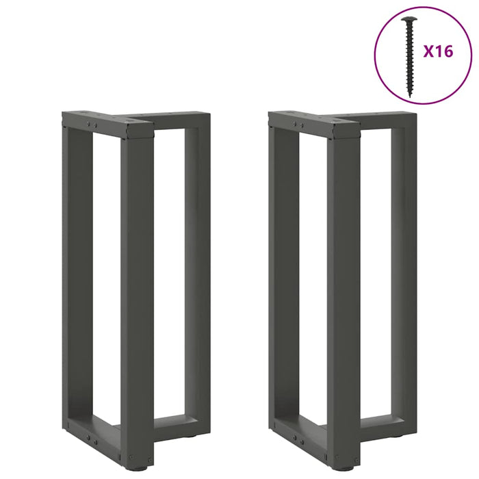 vidaXL Bar Table Legs T-Shaped 2 pcs Anthracite 40x35x(91-92) cm Steel