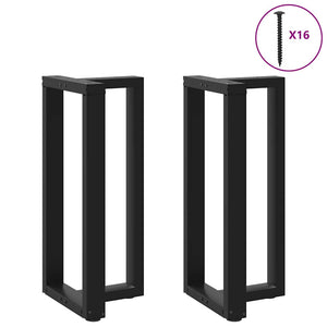 vidaXL Bar Table Legs T-Shaped 2 pcs Black 50x35x(91-92) cm Steel