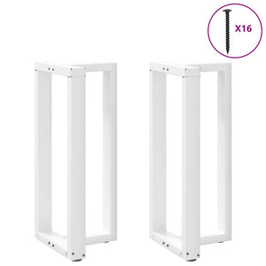 vidaXL Bar Table Legs T-Shaped 2 pcs White 50x35x(91-92) cm Steel