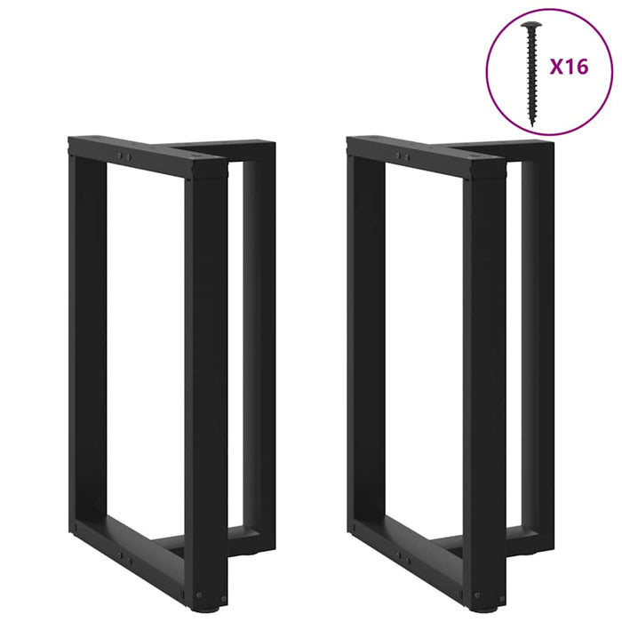 vidaXL Bar Table Legs T-Shaped 2 pcs Black 60x35x(91-92) cm Steel