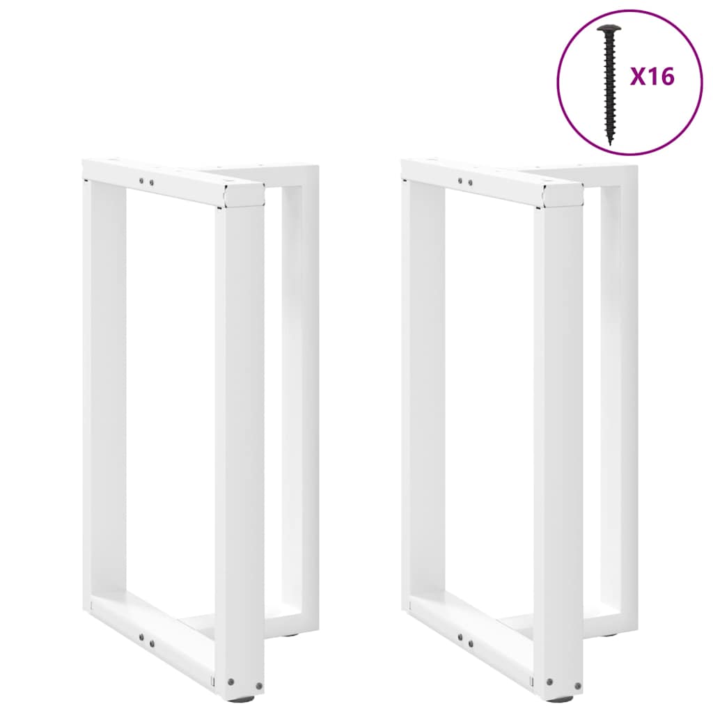 vidaXL Bar Table Legs T-Shaped 2 pcs White 60x35x(91-92) cm Steel