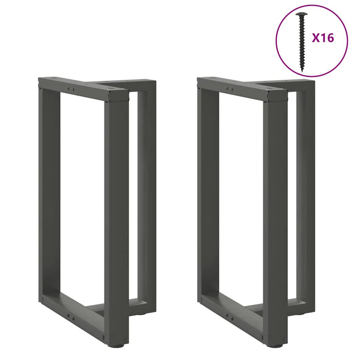 vidaXL Bar Table Legs T-Shaped 2 pcs Anthracite 60x35x(91-92) cm Steel