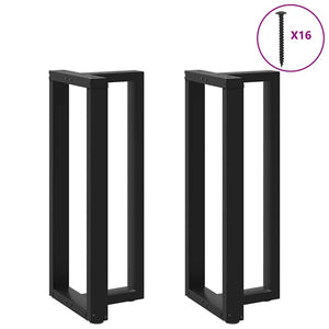 vidaXL Bar Table Legs T-Shaped 2 pcs Black 40x35x(101-102) cm Steel