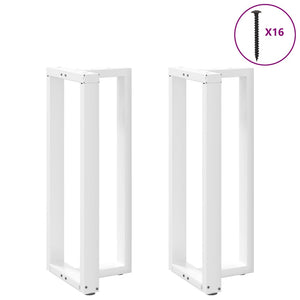 vidaXL Bar Table Legs T-Shaped 2 pcs White 40x35x(101-102) cm Steel