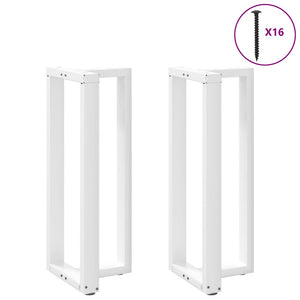 vidaXL Bar Table Legs T-Shaped 2 pcs White 50x35x(101-102) cm Steel