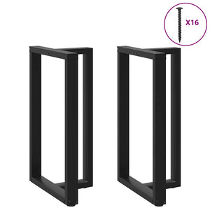 vidaXL Bar Table Legs T-Shaped 2 pcs Black 60x35x(101-102) cm Steel