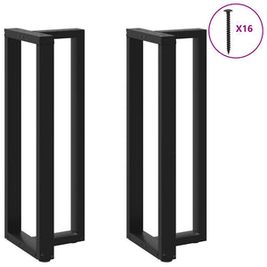 vidaXL Bar Table Legs T-Shaped 2 pcs Black 40x35x(111-112) cm Steel