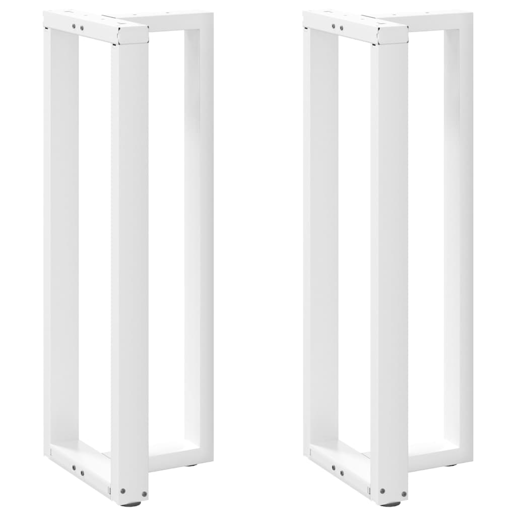 vidaXL Bar Table Legs T-Shaped 2 pcs White 40x35x(111-112) cm Steel