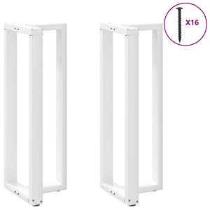 vidaXL Bar Table Legs T-Shaped 2 pcs White 40x35x(111-112) cm Steel