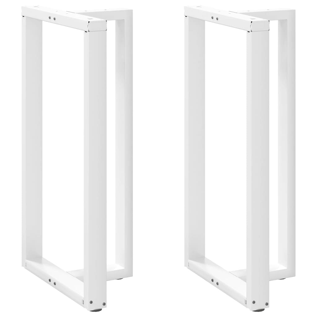 vidaXL Bar Table Legs T-Shaped 2 pcs White 60x35x(111-112) cm Steel