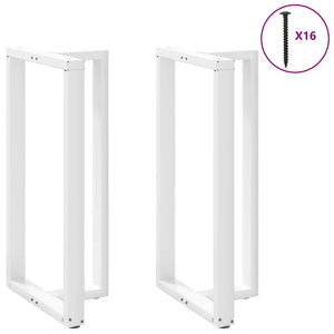 vidaXL Bar Table Legs T-Shaped 2 pcs White 60x35x(111-112) cm Steel