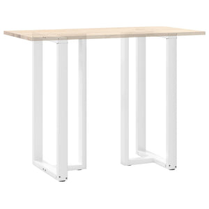 vidaXL Bar Table Legs T-Shaped 2 pcs White 60x35x(111-112) cm Steel