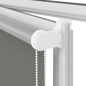 vidaXL Roller Blind Blackout Grey 150x210 cm Fabric Width 146.6 cm Polyester