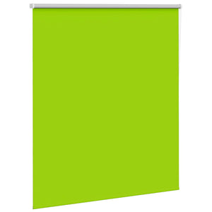 vidaXL Roller Blind Blackout Leaves Green 125x130 cm Fabric Width 121.6 cm Polyester