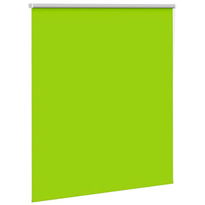 vidaXL Roller Blind Blackout Leaves Green 130x130 cm Fabric Width 126.6 cm Polyester