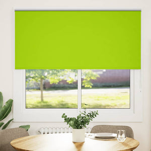 vidaXL Roller Blind Blackout Leaves Green 145x130 cm Fabric Width 141.6 cm Polyester