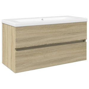 vidaXL 2 Piece Bathroom Furniture Set Ceramic and Engineered Wood