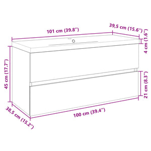 vidaXL 2 Piece Bathroom Furniture Set Ceramic and Engineered Wood