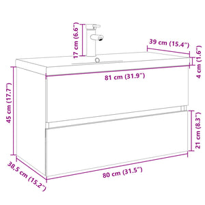 vidaXL 2 Piece Bathroom Furniture Set Ceramic and Engineered Wood