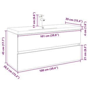 vidaXL 2 Piece Bathroom Furniture Set Ceramic and Engineered Wood