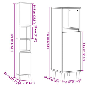 vidaXL 3 Piece Bathroom Furniture Set Sonoma Oak Engineered Wood