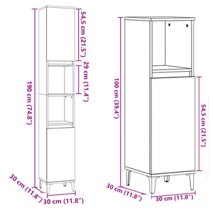 vidaXL 3 Piece Bathroom Furniture Set Sonoma Oak Engineered Wood