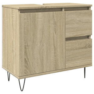 vidaXL 3 Piece Bathroom Furniture Set Sonoma Oak Engineered Wood