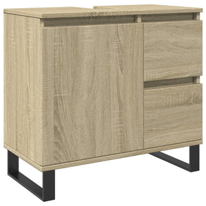 vidaXL 3 Piece Bathroom Furniture Set Sonoma Oak Engineered Wood