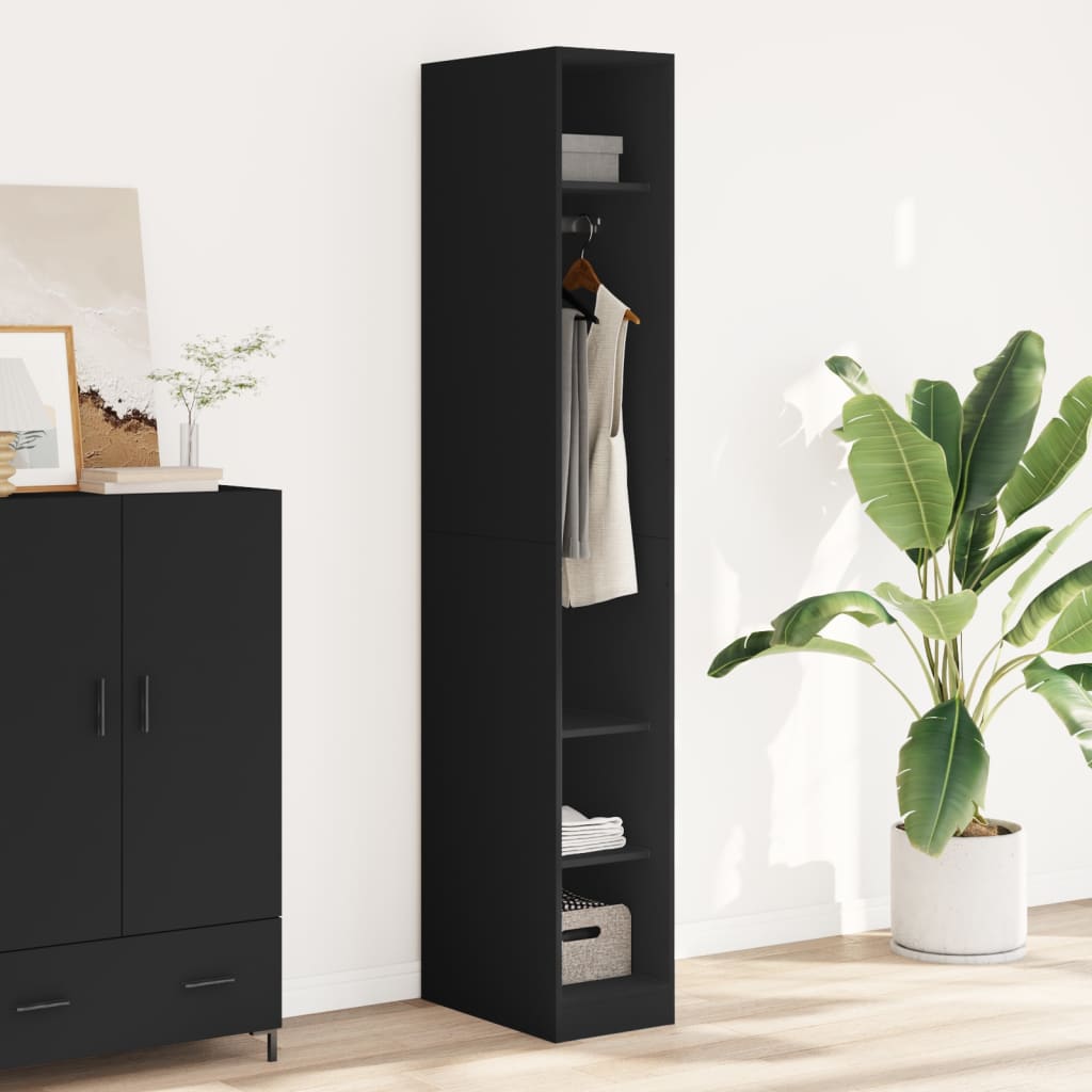 vidaXL Wardrobe Black 30x50x200 cm Engineered Wood