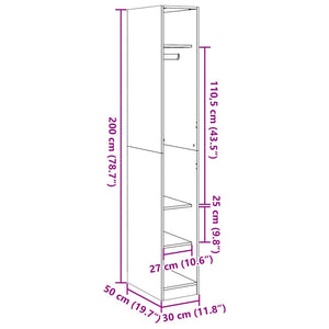 vidaXL Wardrobe Old Wood 30x50x200 cm Engineered Wood